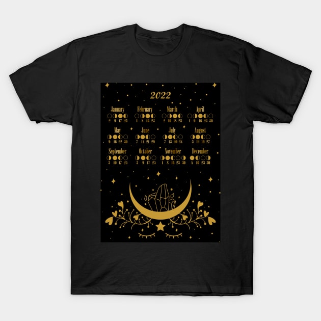 Moon Luna Calendar 2022 Poster T-Shirt by Daria Popkova